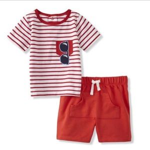 NWT Infant Pocket Set Red Stripes & Sunglasses